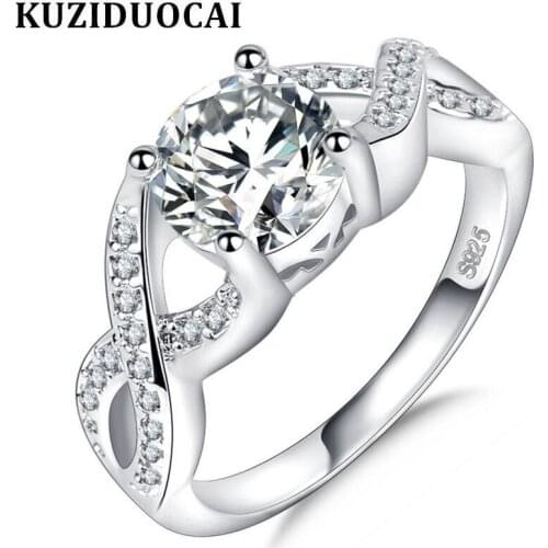 Kuziduocai New Fashion Jewelry Zircon Stainless Steel Unlimited Screw Wedding Rings For Women Gift Anillo Anel Bague Punk R-316