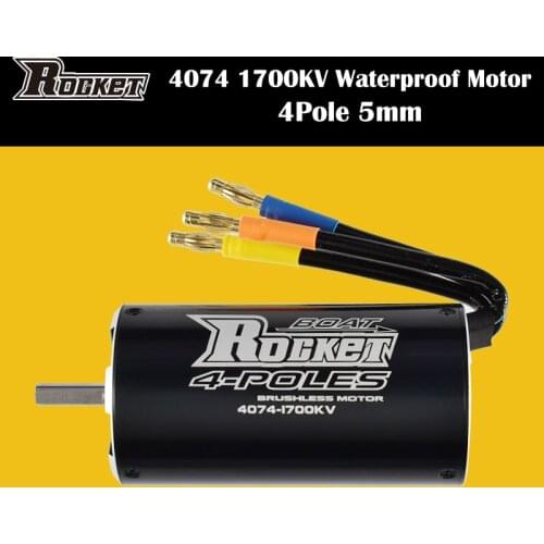 Rocket 4074 1700KV 4Pole 5mm Sensorless Brushless Motor for Traxxas Blast Feilun 1000mm RC Boat Car