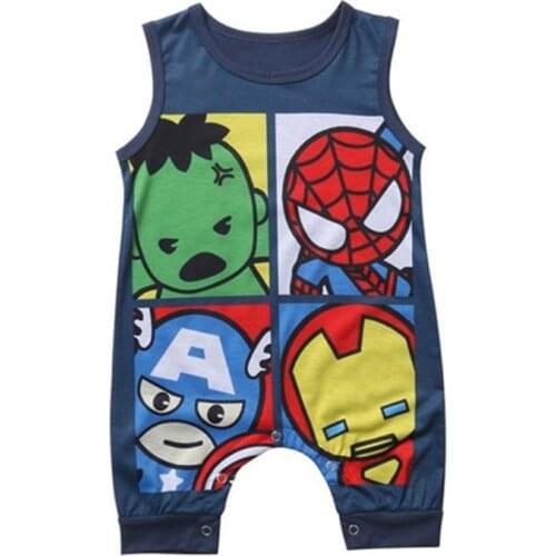 Summer Newborn Infant Baby Kid Boy Girl Jumpsuit Bodysuit Clothes Outfit Sunsuit Baby Bodysuit Cotton O-neck Sleeveless 0-24M