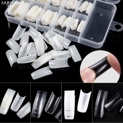 Nail Art Salon Design Manicure 100pcs With Box Natural Tips Full Cover False French Finger Acrylic Gel UV Tools Package
