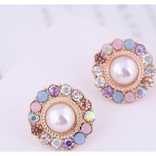 Cute Small Crystal Gold Color Earrings Korean Style Women Accessories Earrings Fashion Jewelry Aretes De Mujer