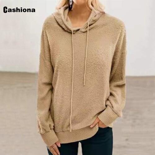 Fashion hoodies sweatshirts Women Autumn Long sleeve pullovers leisure solid color hooded tops streetwear femme clothing 2020