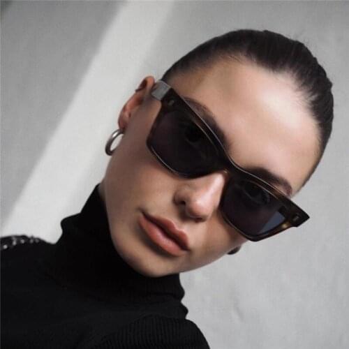 Rivet Gradient Women Men Square Oversized Glasses Fashion Custom Sunglasses 2020