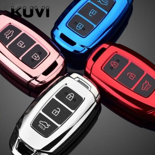 Soft TPU Car Remote Key Case Cover Shell Fob For Hyundai IX35 i30 KONA Solaris Encino Azera Grandeur Accent Fe TM Santa Palisade
