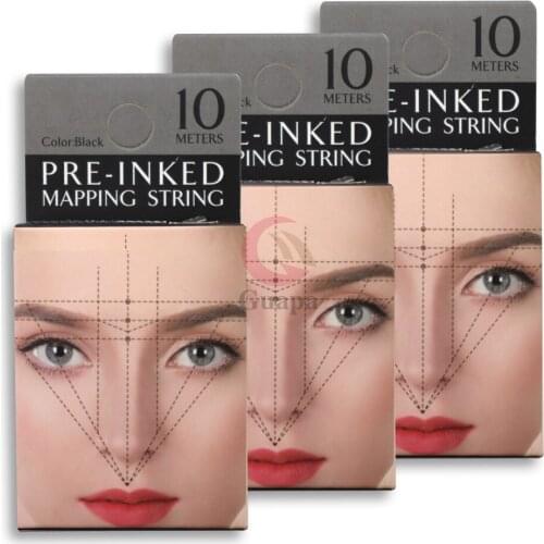 New Microblading MAPPING STRING Pre-Inked Eyebrow Marker thread Tattoo Brows Point 10m Pre Inked tattoo PMU string for mapping