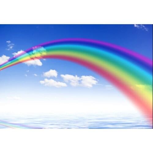 Sky ceiling wallpaper Dreamy rainbow blue sky white clouds ceiling background wall