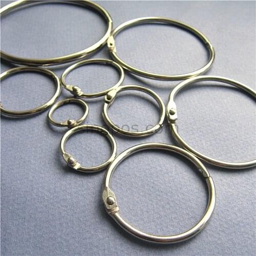 Various Metal Split Rings, steel hinged book locking ring, keys photo album card scrapbook loose leaf binder, poster hanger ring