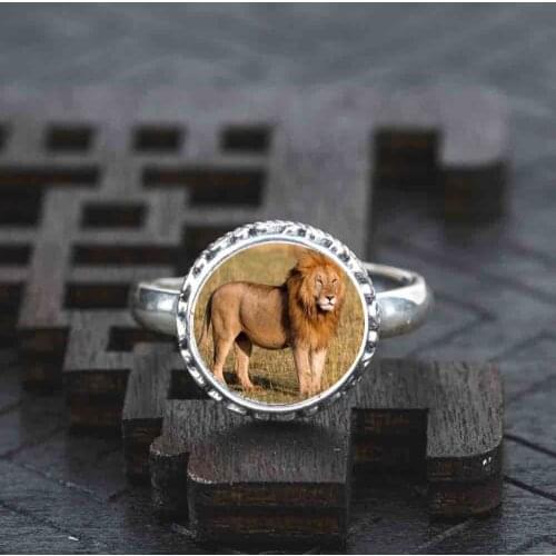 925 Sterling silver Ring Ferocious lion jewelry adjustable wedding