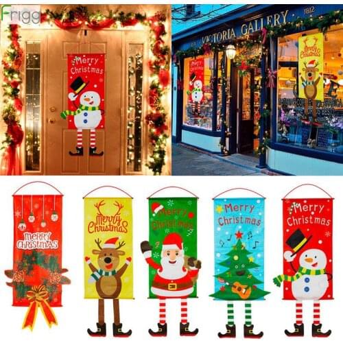 Merry Christmas Decorations For Home Door Decor Hanging Flag Christmas Ornaments Window Hanging Navidad 2020 Christmas New Year