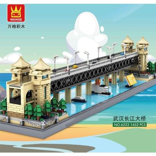 6223 Nice Chinese Famous Building Wuhan Yangtze River Bridge Assembled Diy Building Blocks Toys for Children Gifts