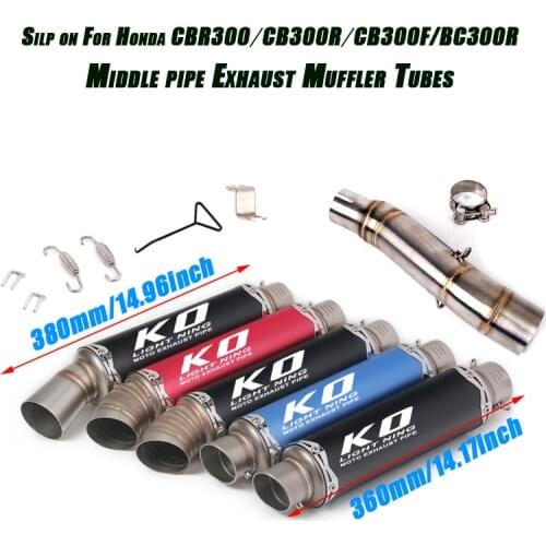 Silp on For Honda BC300R CBR300 CBR300R CB300F Lossless Refit Middle Link Tubes Exhaust Muffler Pipe Set System Motorcycle