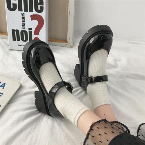Vintage Korean shoes woman heels lolita shoes japanese school student uniform Suits Shoes Girl Cosplay Shoes lolita shoes sandal