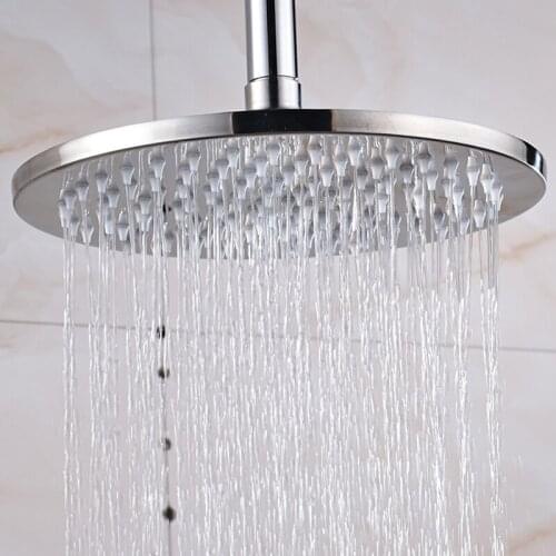 Vidric Vidric Round 2-way Thermostatic Shower Faucets Set Brass Rainfall Shower Two Buttons Control Thermostatic Mixer Bathroom