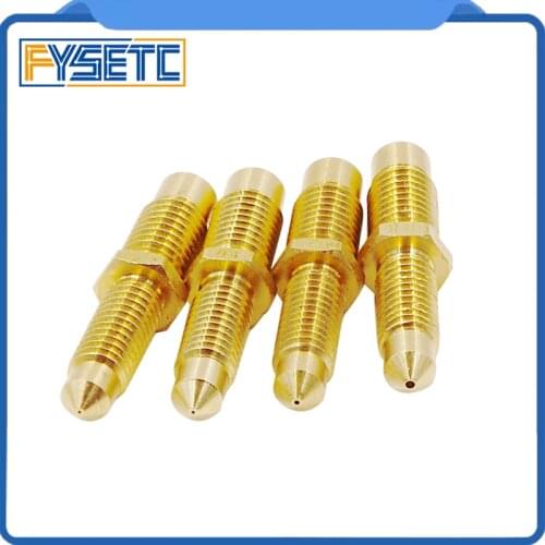 10pcs V6 0.3mm/0.4mm/0.5mm/0.8mm Integral Nozzle V6 Brass Nozzle Throat One V6 Nozzle Throat Siamese 3D Printer Accessories