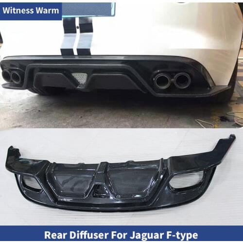 Carbon Fiber rear bumper lip spoiler rear diffuser with light for Jaguar F-TYPE 2014-2018 Car Body Kits with four outlets