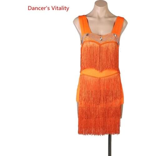 Latin Dance Competition Dress Latin Dress Professional Clothes for Women High-End Custom Dance Wear Latin Outfit Fringed Skirt
