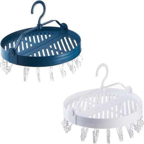 1Pcs Multi-clip Rack Underwear Socks Clip Multi-functional Clothes Plastic Round Tie Hanger Hook Laundry Tools Hanging Sock