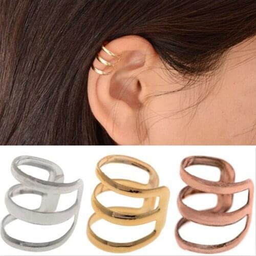 1 pcs New Punk Rock Ear Clip Cuff Wrap Earrings No piercing-Clip Hollow Out U Pattern Statement jewelry Unisex drop shipping