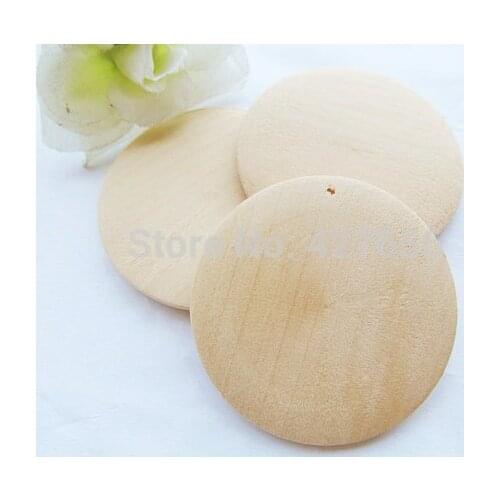 10pcs 50mm Unfinished Large Heavy Flat Circle Round Discs Natural Wood Pendant Charm,One hole,DIY Accessory Jewellry Making