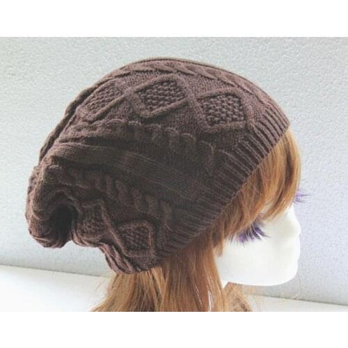 120pcs/lot womens fashion winter warm twist knitted skullies beanie hat/winter hat