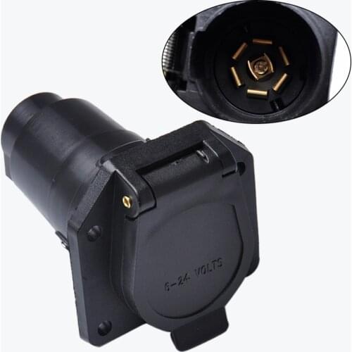 12V 7 Pin Round Trailer Plug 7 Way Socket Adapter Wiring Connector for American Cars