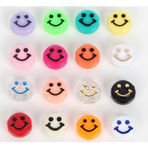 44 StylesConvex Smiley Acrylic Beads Charm Round Loose Spacer Beads For Jewelry Making Needlework Diy Bracelet Accessories