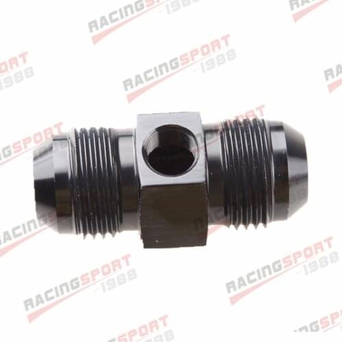 4AN To -4AN Aluminum Fuel Pressure Gauge Fitting Adapter With 1/8" NPT Black