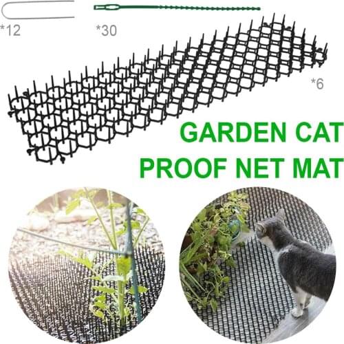 6/10 Pcs Garden Prickle Strip Dig Stop Cat Repellent Deterrent Mat Anti-cat Prickle Strips Keep Cat Away Digging Climbing Spike