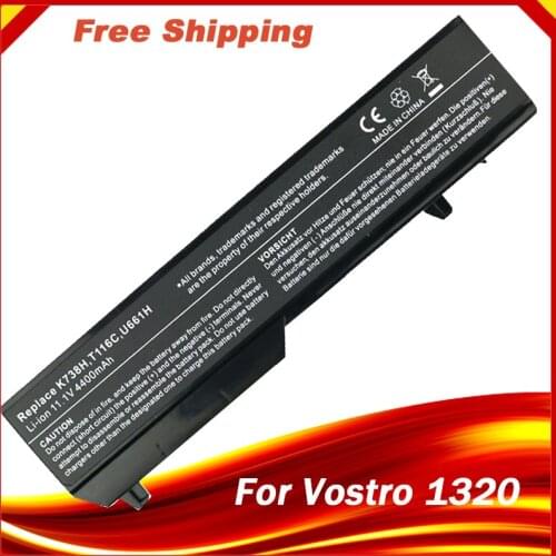 Laptop Battery For Dell vostro 1320 1310 1510 1520 2510 laptop battery 6-cell 4400mAh