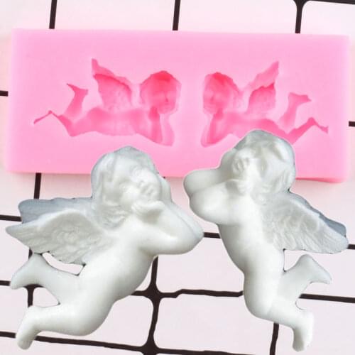 Angel Baby Border Silicone Molds DIY Cupcake Topper Fondant Cake Decorating Tools Soap Resin Clay Candy Chocolate Gumpaste Mould