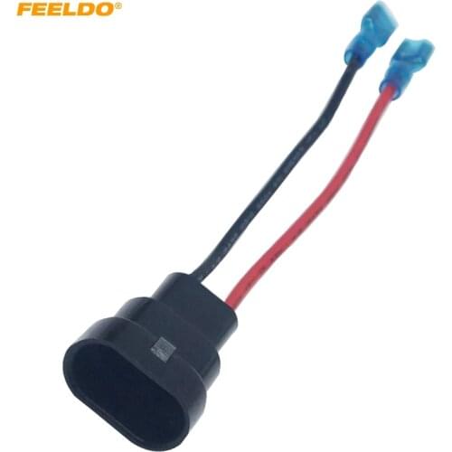 FEELDO 1PC Car HID/LED Lamp Bulb Socket 9005-11/9006-11 To 6.3 Terminal Connector Plug Automotive Wiring Cable Adapter #AM6133