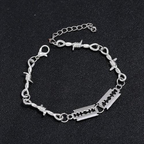 Small Wire Brambles Iron Unisex Choker Bracelet Women Hip-hop Gothic Punk Blade Barbed Wire Little Thorns Bracelet Choker Gifts