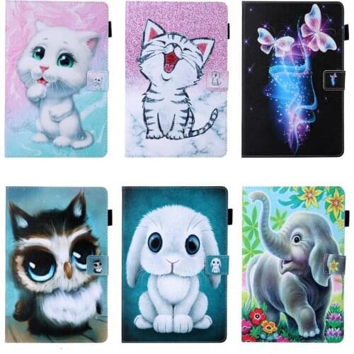 Tablet Case For iPad 10 2 Cover Kawaii Rabbit Cat Leather Cover For Funda iPad 10.2 Case For iPad 7 7th Generation A2200 A2198
