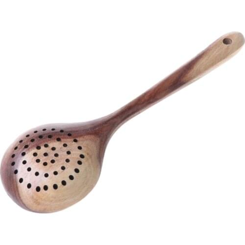 Long Handled Strainer Spoon Wooden Skimmer Utensils Cooking Tools