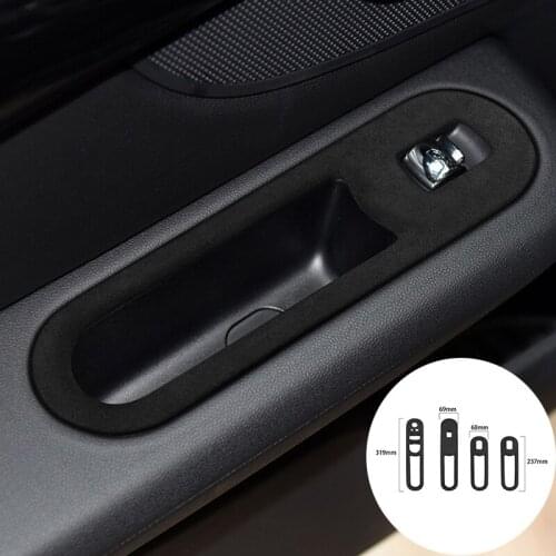 For BMW MINI F54 2015-2020 Alcantara Suede Car Window Lifter Control Frame Switch Armrest Panel Strip Cover Car Trim Stickers