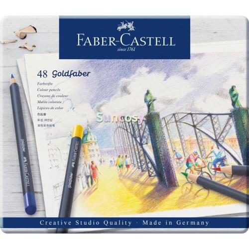 Faber-Castell Creative Studio Goldfaber Wood Cased Color Pencils - Tin (48 Count)