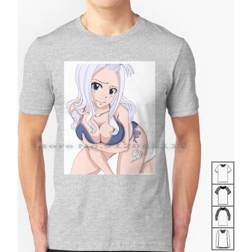 Mira T Shirt 100% Cotton Fairy Tail Lucy Manga Sexy Anime Ladie Natsu Mirajane Juvia Wendy Erza Scarlet Anime Ecchi Echi