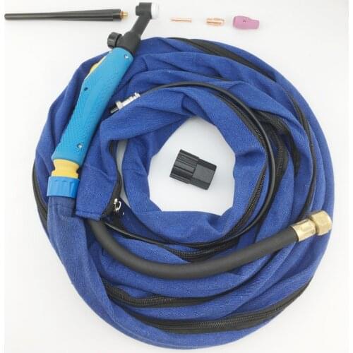 Air Cooled TIG Torch Welding Gun WP-9V Gas Valve Control 125amp 4M Cable Hose Burner M16*1.5 Zipper Hood Jeans Cloth