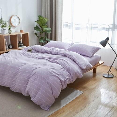 Papa&Mima Knitted Cotton Bedding Set Soft Warm Linens Single Queen King Flat Fitted Sheet Pillowcase Duvet Cover