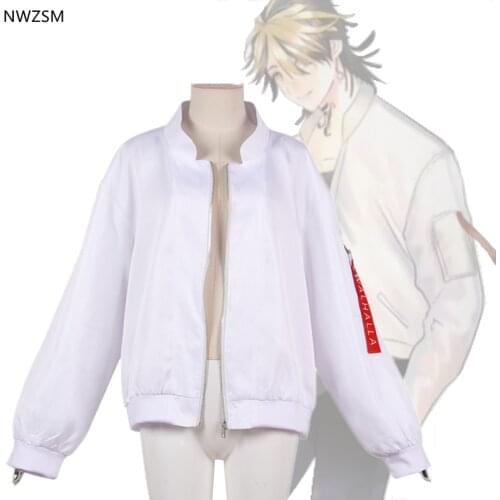 Tokyo Revengers Hanemiya Kazutora Cosplay Costumes White Coat Valhalla Uniform Baseball Coat Mikey Draken Halloween Adults