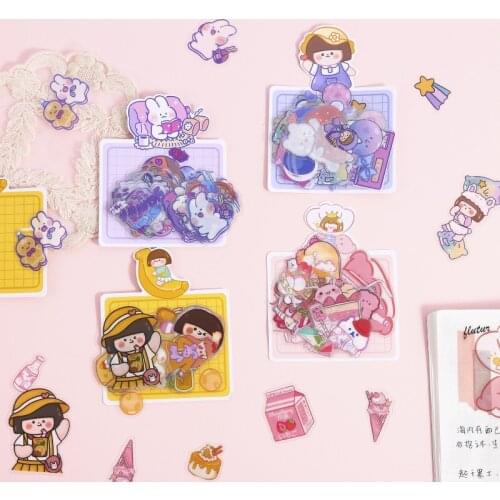Colorful Daily Series Pvc Sticker Pack Creative Handbook Decoration Collage Diy Material Sticker Waterproof Cartoon Stickers