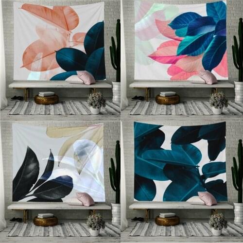 Colorful Leaves Tapestry for Living Room Bohemian Bedroom Decor Bedspread Tropical Plant Leaves Printed Wall Hanging Tapestry