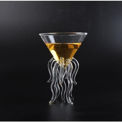 100ML Creative Octopus Cocktail Glass Transparent Jellyfish Glass Cup Juice Glass Goblet Conical Wine Champagne Glass
