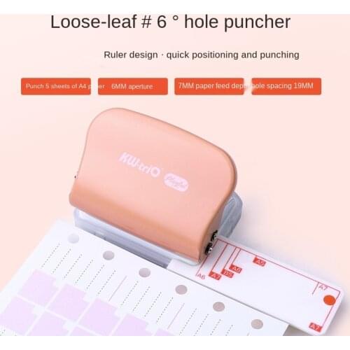 2021 New 3/6/9-hole Paper Punch Handheld Metal Hole Puncher Capacity 6mm For A4 A5 B5 For Notebook Scrapbook Diary Binding 99h3