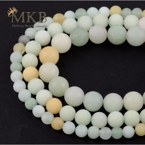 Dull Polished Matte Colorful Amazonite Stone Round Beads 6/8/10/12mm 15inch Spacer Beads Diy Bracelet Necklace Jewellery Making