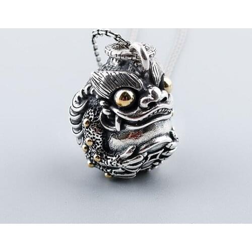 Brass DIY Bead Rope Pendant Bead Copper Paracord Beads Chinese Style Mythical Beast