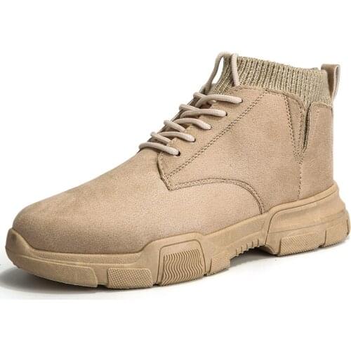 Brand Mens Spring Men Motorcycle Boots Non-slip Male Fashion Boots Waterproof Autumn Man Work Shoes Pop Nice Size 39-44