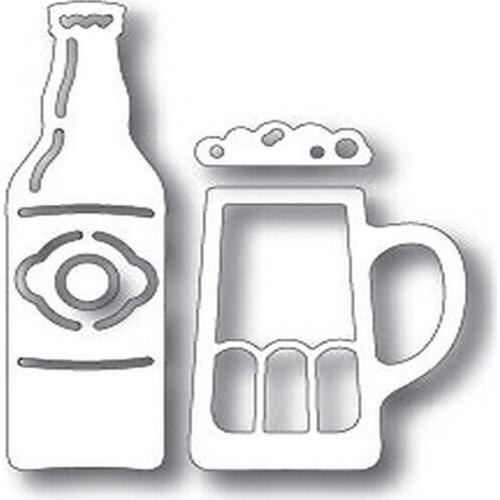 New 2021Beer Set Metal Cutting Dies for DIY Scrapbooking and Card Making Decorative Embossing Craft No Stamp