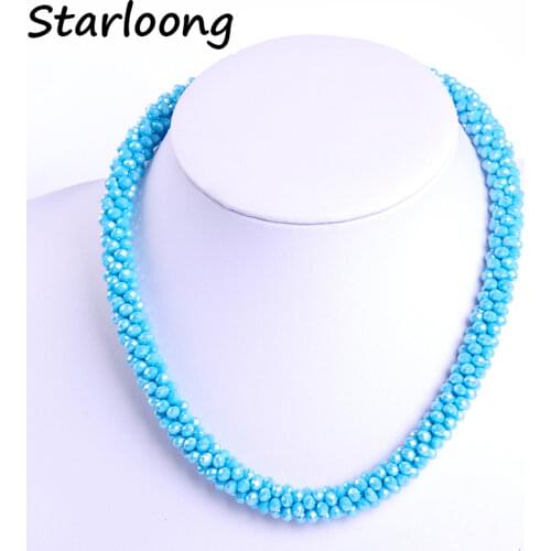 New fashion jewelry Bohemia multi-color AB multi-faceted ronedlle crystal Porcelain beads magnetic clasp strand women necklace