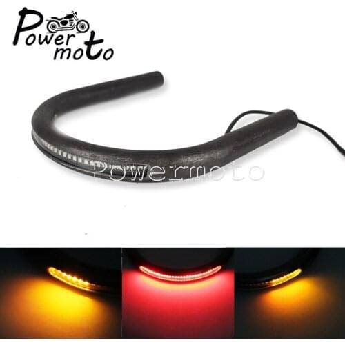 7/8" Universal Motorcycle Cafe Racer Seat Frame Hoop Loop With LED Brake Turn Singal Light For Honda CB125 CB175 Yamaha XS